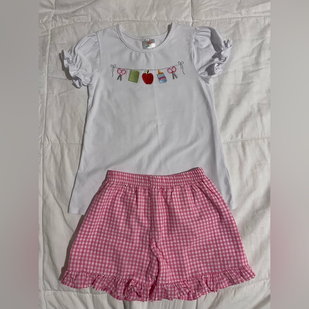 White and Pink Kids Matching Set